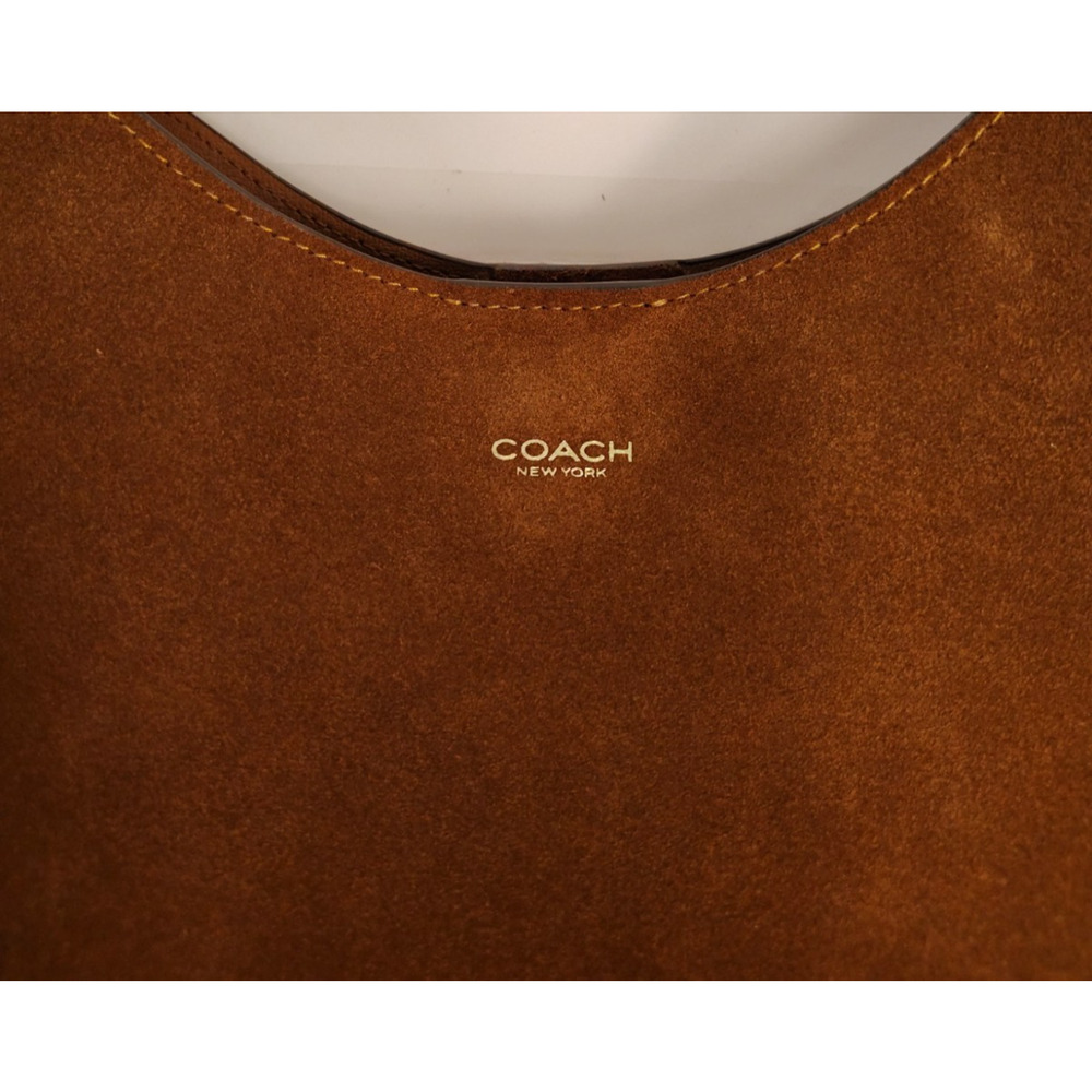 COACH Brooklyn Suede Shoulder Bag 28 - Warm Brown - Medium - NWT - Picture 10 of 14
